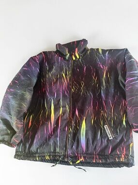 Vintage Foelser Jacket Colorful Print Retro Ski Coat L XL Austria